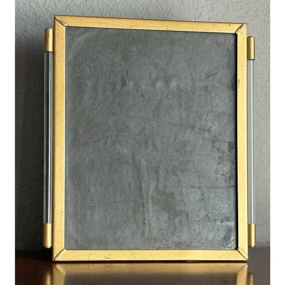 VtG Matson Hollywood Regency Gold Tone Lucite Side Column Picture Frame Art Deco